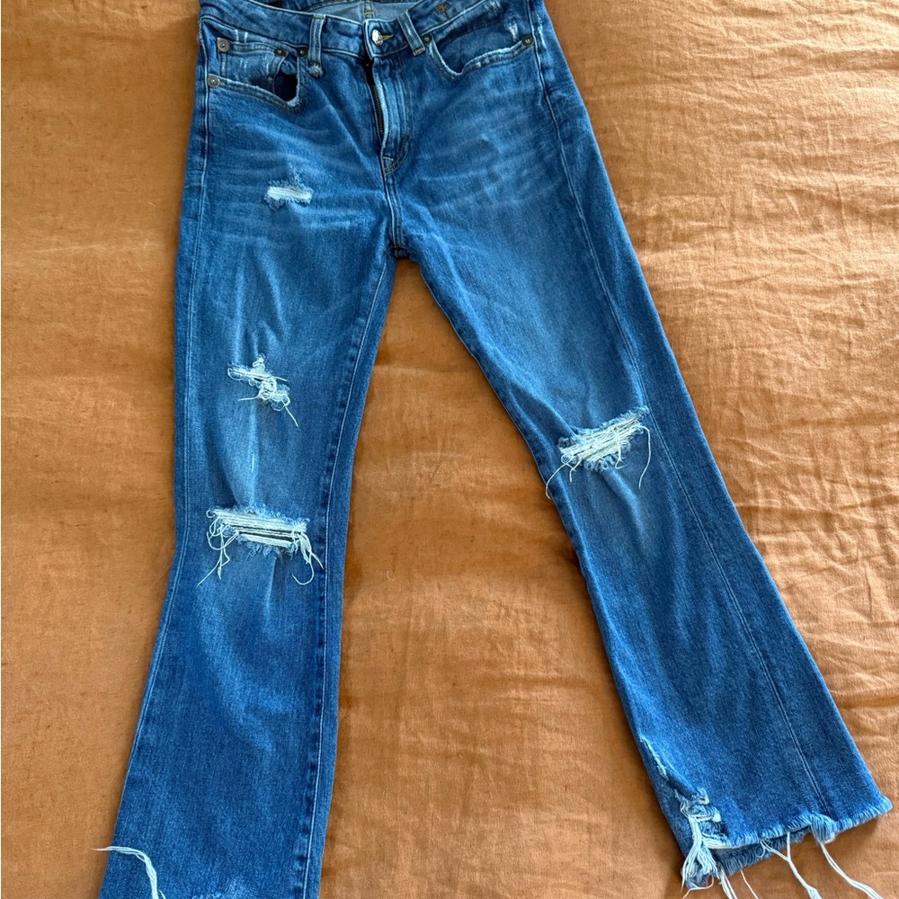 R13 Distressed Jeans in Blue